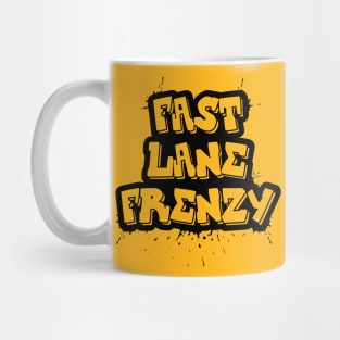 Fast Lane Frenzy Negative Space Design Mug